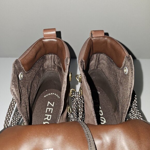 NEW Cole Haan Zerogrand Lodge Boot 9.5 Java Leather Shearling Waterproof Hiker - Picture 8 of 13